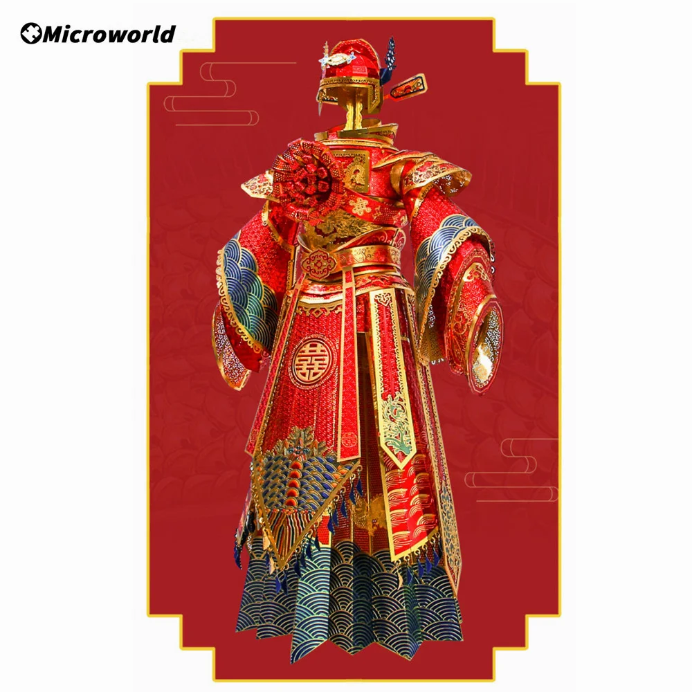 3D Traditional Clothing Puzzle Toys Bride and groom Chinese Wedding Dress Model DIY Metal Jigsaw Gifts Party Game For Girls Teen