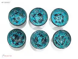 

Set of 6 Anatolian Turkish Ottoman Japanese Decorative Ceramic Bowls Turkish Small Finger Serving Bowls Turkish Iznik Raised Han