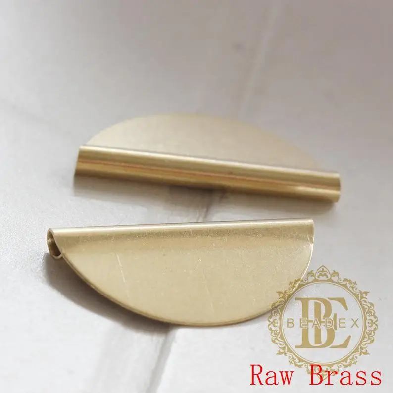 DIY Supply-Solid Brass Finding Half Circle Spacer - 35x17mm (3759C-V-111)
