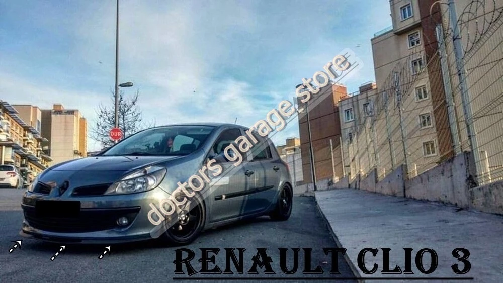Pour Renault Clio 3 CUPRA R SPOILER avant lèvre de pare-chocs 2006 2007 2008 2009 2010 2011 2012 Euro Spoiler lèvre universelle 3 pièces Kit de carrosserie