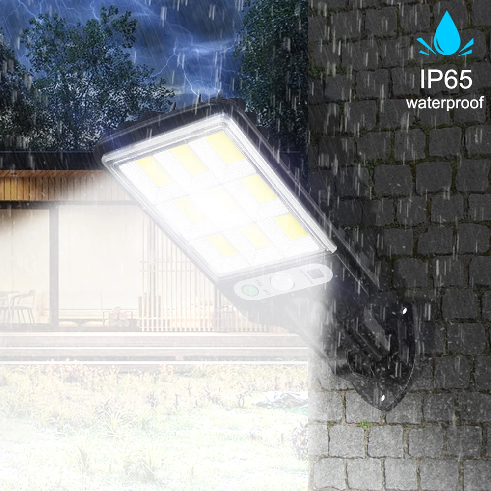 Remote Control Solar Street Light Motion Sensor Lamp for Garden Patio Path Yard Lighting Waterproof Induction Outdoor Solar Lamp