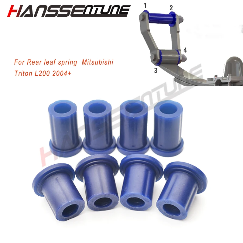 HANSSENTUNE Upper and Lower Bush Rear Leaf Spring Shackle For Mitsubishi Triton MN ML L200 2004+