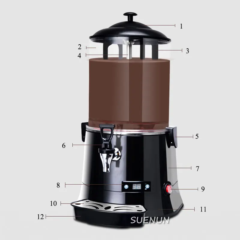 Hot chocolate machine Hot milk dispenser 10L is used for melting chocolate hot milk tea machine in hotel restaurant bakery coffe