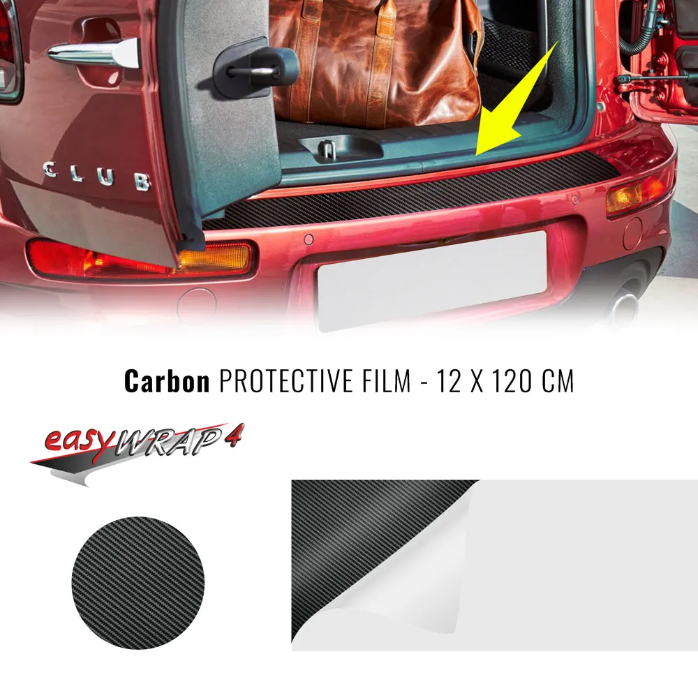 Protectors for thresholds car trunk, Carbon, 120x12 cm