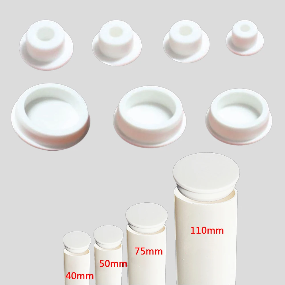 

White Silicone Rubber Blind Plugs End Cap Stopper T-shaped Sealing Bungs Fit for OD 40/50/75/110/160/200mm Drain Pipe & Fittings