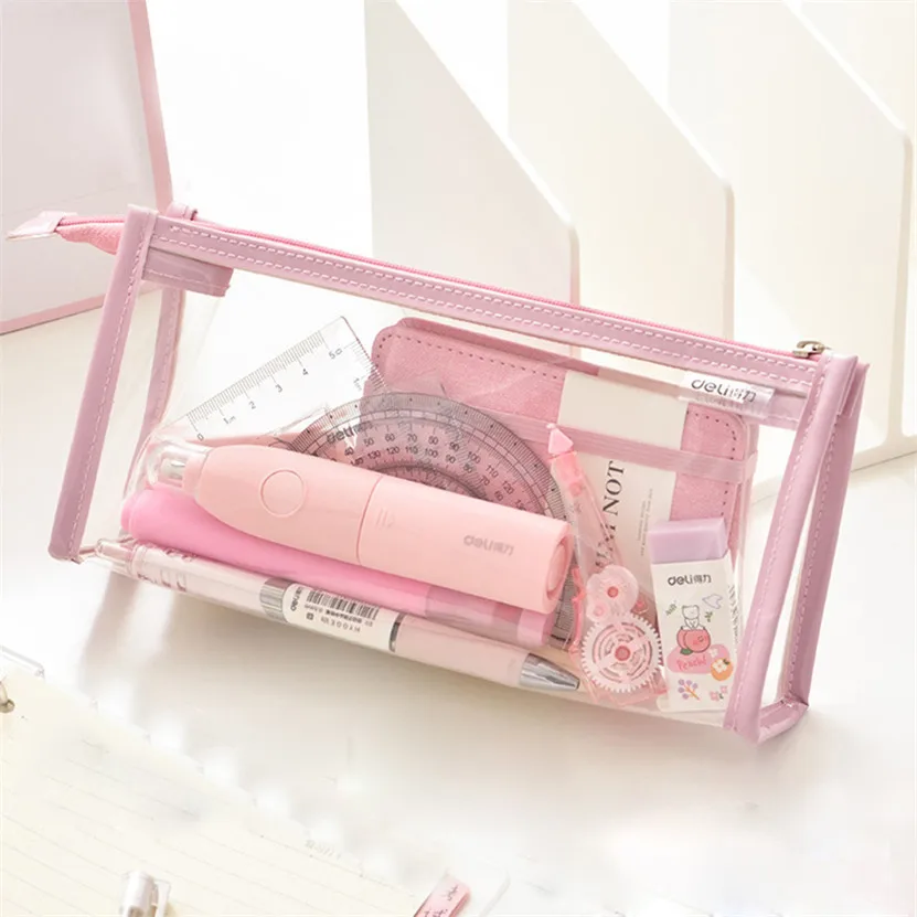 Transparent Pencil Case Supply School 2021 Stationery Organizer Multi Colors Pencils Pencil Bags Large Capacity Girl School Kit