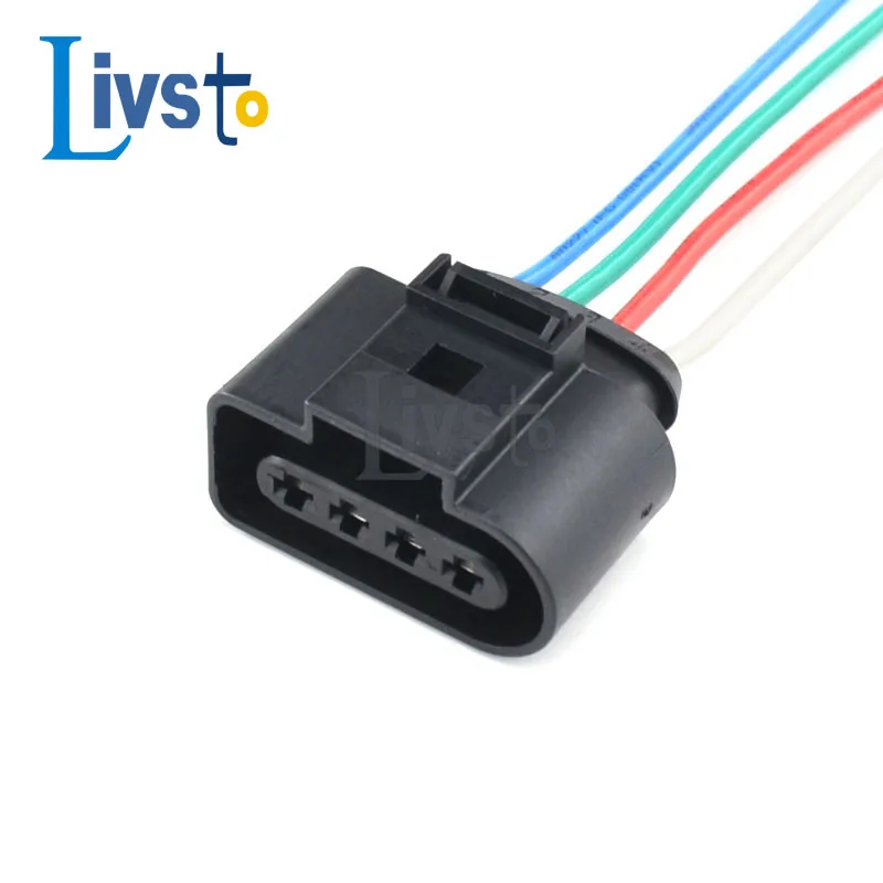 1 Set 4 Pin For VW Skoda VAG Auto Wire Harness Connector 4B0973724 Coil Extension Adapter Electrical Plug 1J0973724 For AUDI