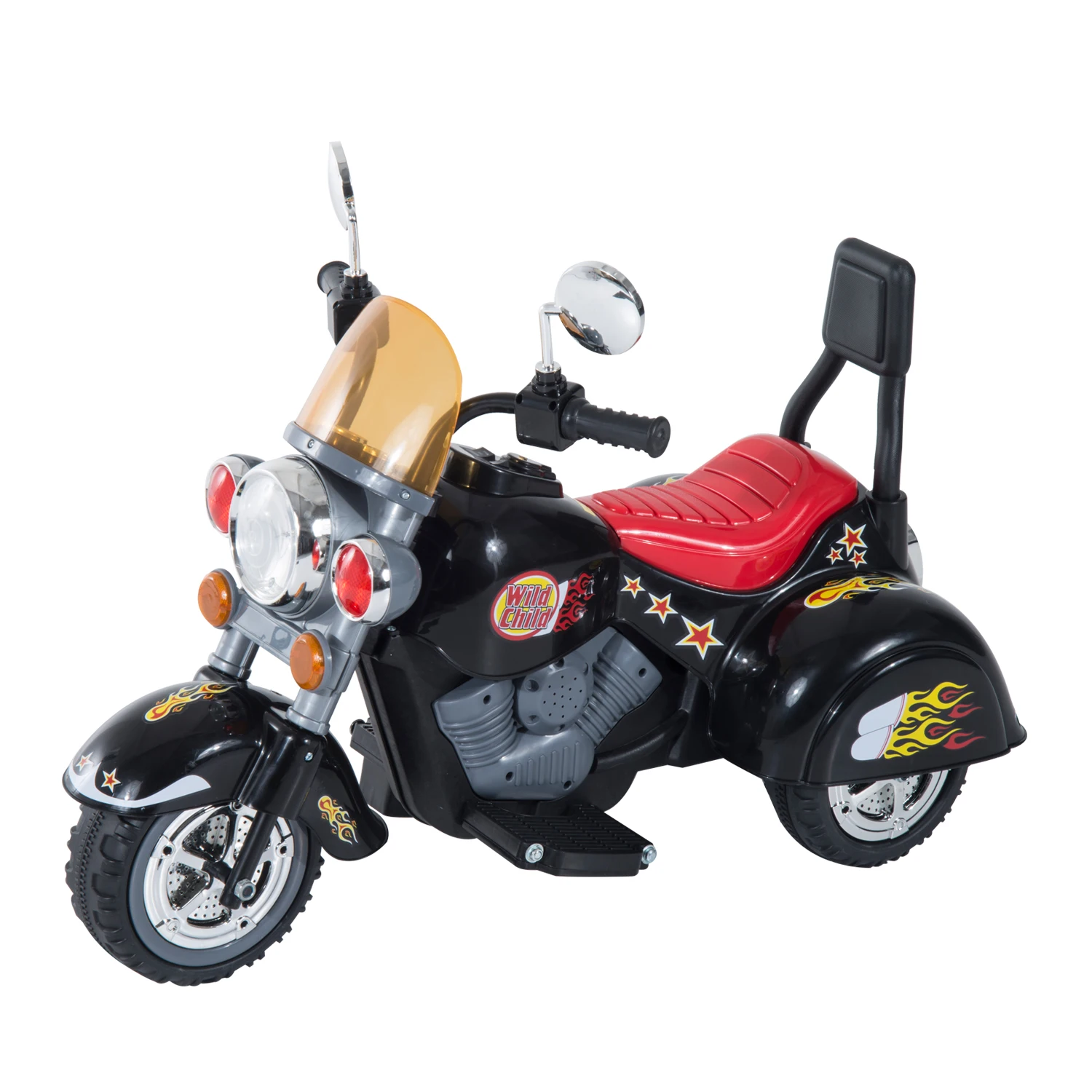 HOMCOM Moto Electrica Infantil Bateria Recargable Nino 3 Anos Cargador 3 Ruedas 2.5km/h