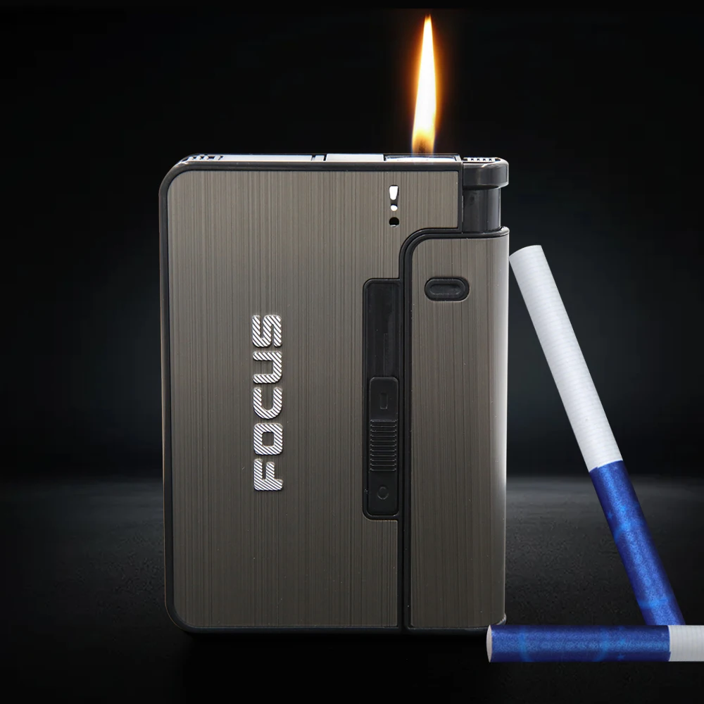 

Focus Automatic Cigarette Case Metal Cigarette Case 10 Cigarette Holder Cases No Lighter Men's High-End Gift