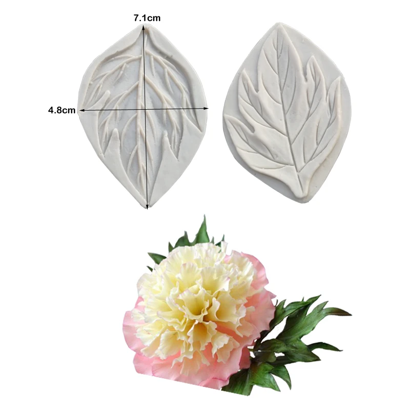 NEW Peony Leaf Veiners Silicone Mold Flower Making GumPaste Floral Petal Fondant Cake Decorating Tools M2492