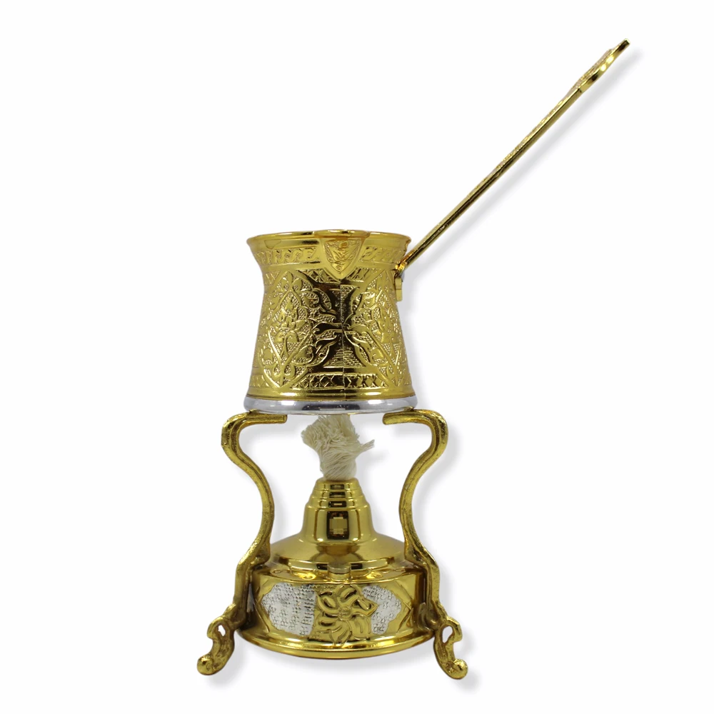 Tulip Home Accessories Authentic Turkish Arabic Brass Handmade - Coffee Maker Alcohol Burner Brewing