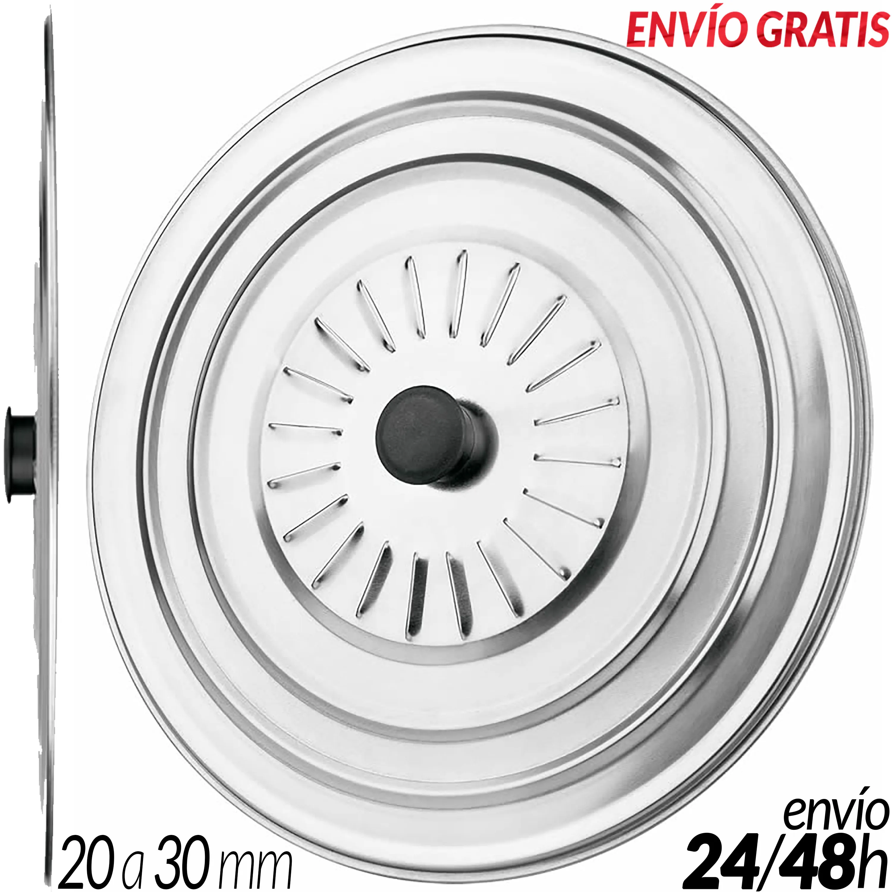 Tapadera Adaptable Tapa para Olla de Acero Inoxidable Sarten Cacerola Cocina Metálico Redondo con Respiraderos y Agarrador