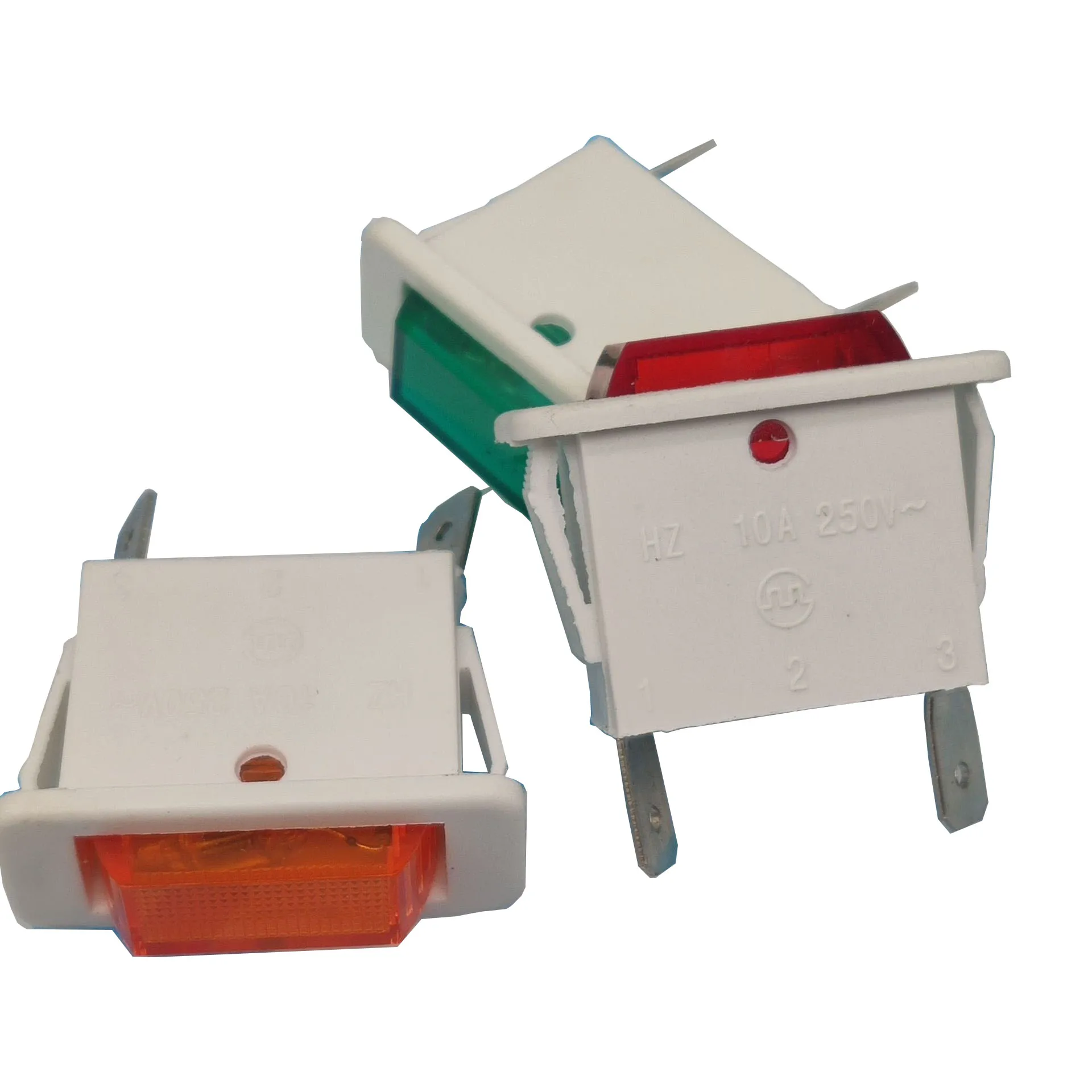 ZJSHUYI Boat-shaped Rectangular  Indicator Light XCD3 Red and Green 33*14 White Shell 220v