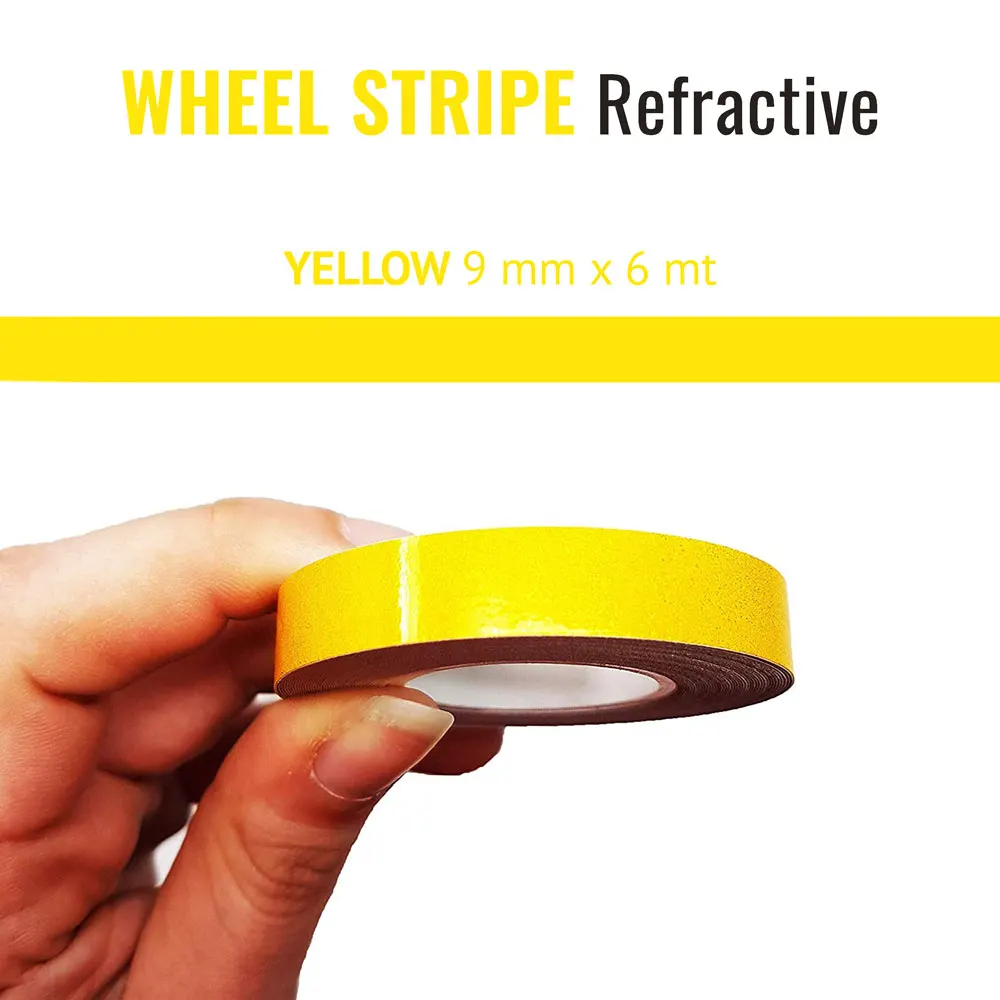 Wheel Stripe reflective adhesive strips for motorcycle wheels, 9 mm