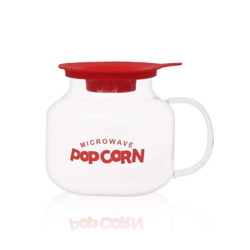 

Borosilicate Glass Manual Microwave Popcorn Container 2 Liter Capacity Pop Corn in 2 Minutes Dishwasher Safe