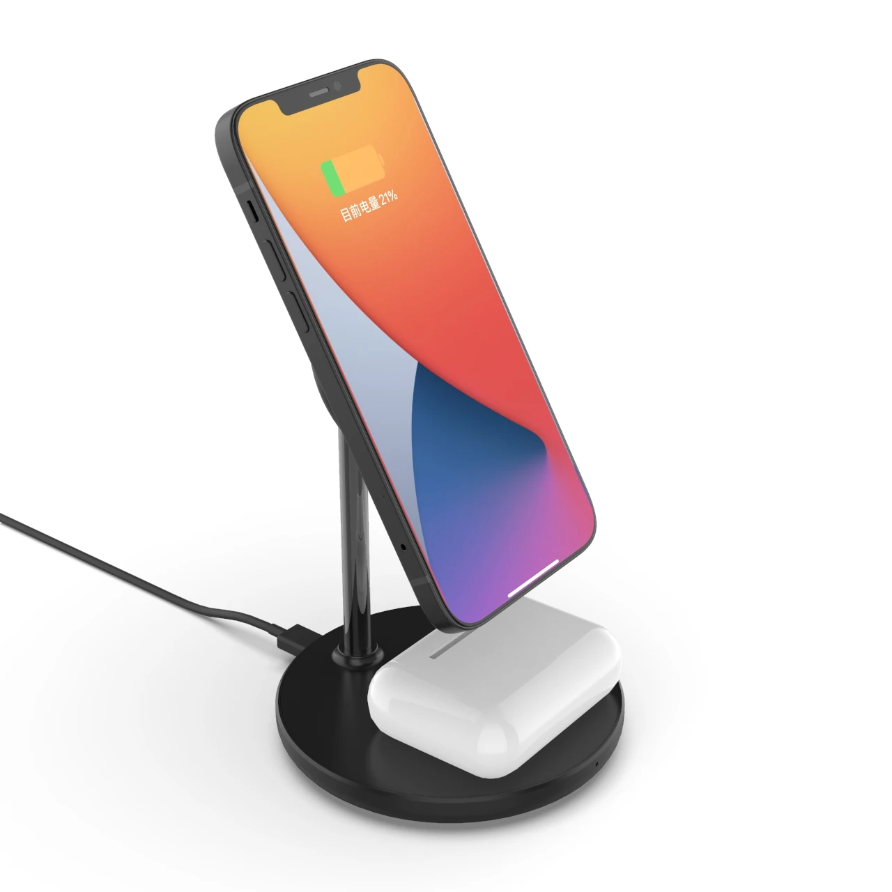 Magsafe-2 en 1 soporte magnético para cargador inalámbrico, Cargador rápido de 15W para iPhone 13, iphone 12 y Samsung