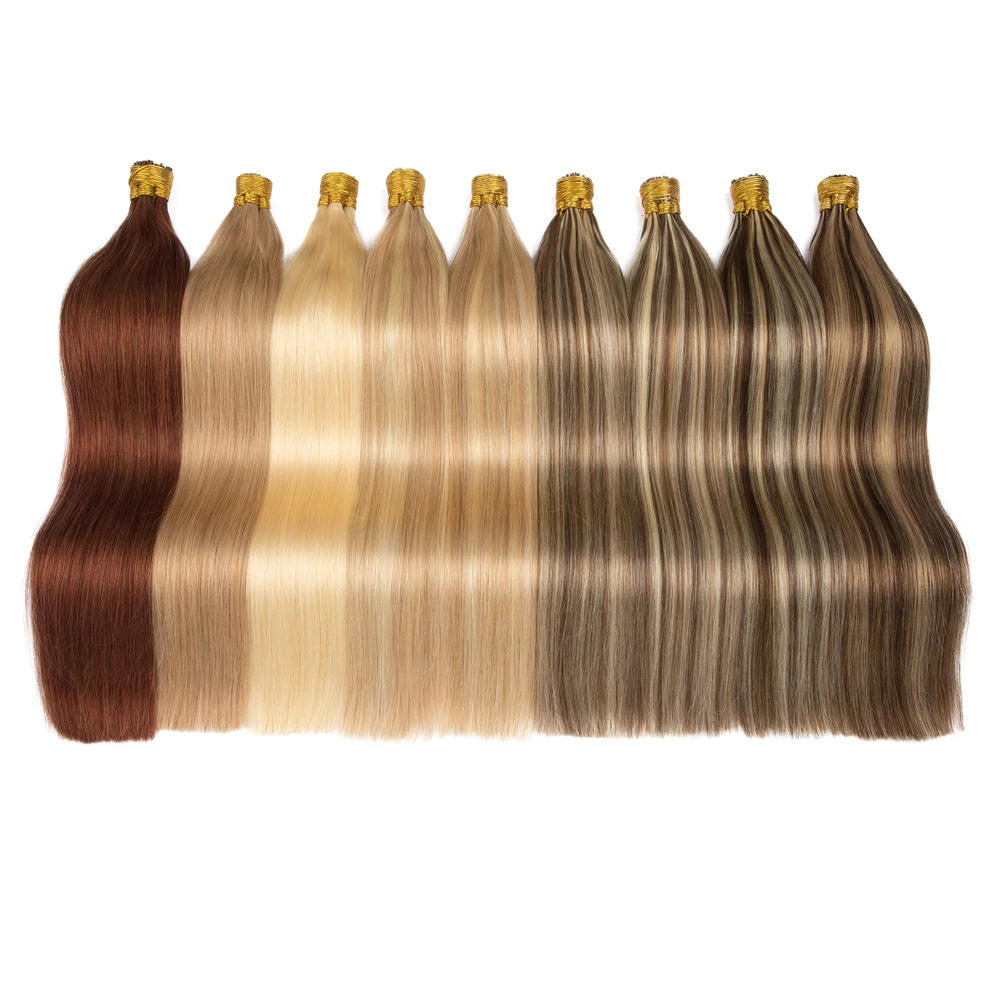 Straight I Tip Human Hair Hair Extensions Brazilan Remy Hair Extension Natural Keratin Fusion Hair 0.8g 1g/Strand 613#