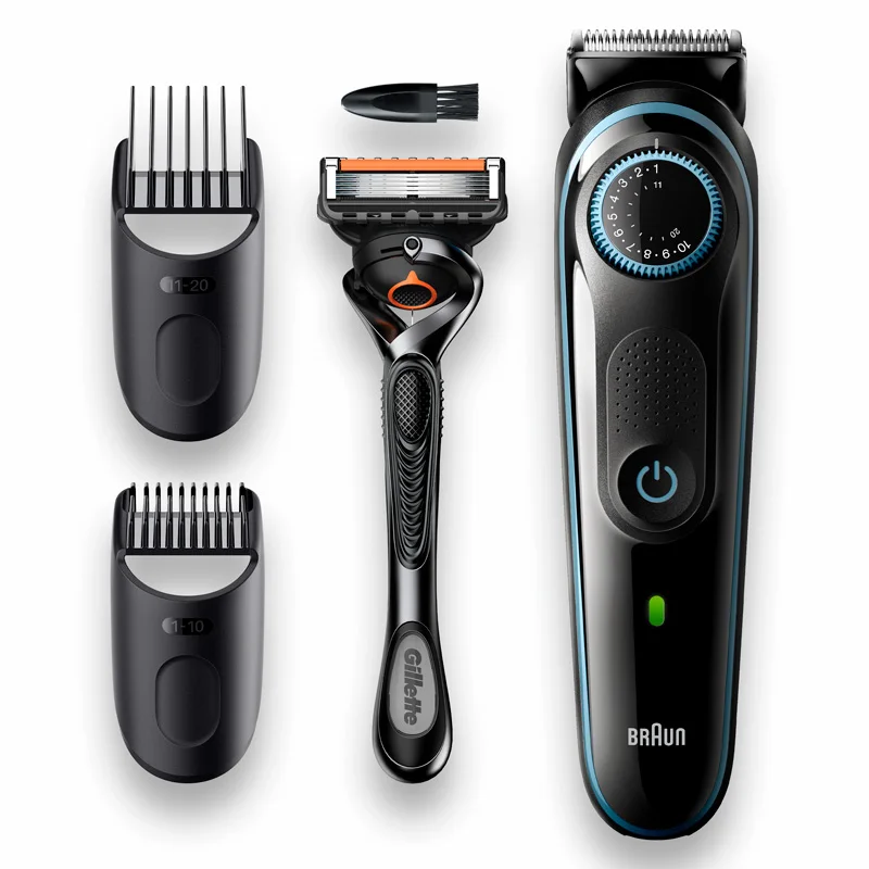 Braun BT3340, Beard Trimmer, Hair Clipper, Electric Shaver for Men, Shaving Machine, Long Lasting Sharp Blades, Shaver 39 Length Settings, 80 min wireless use