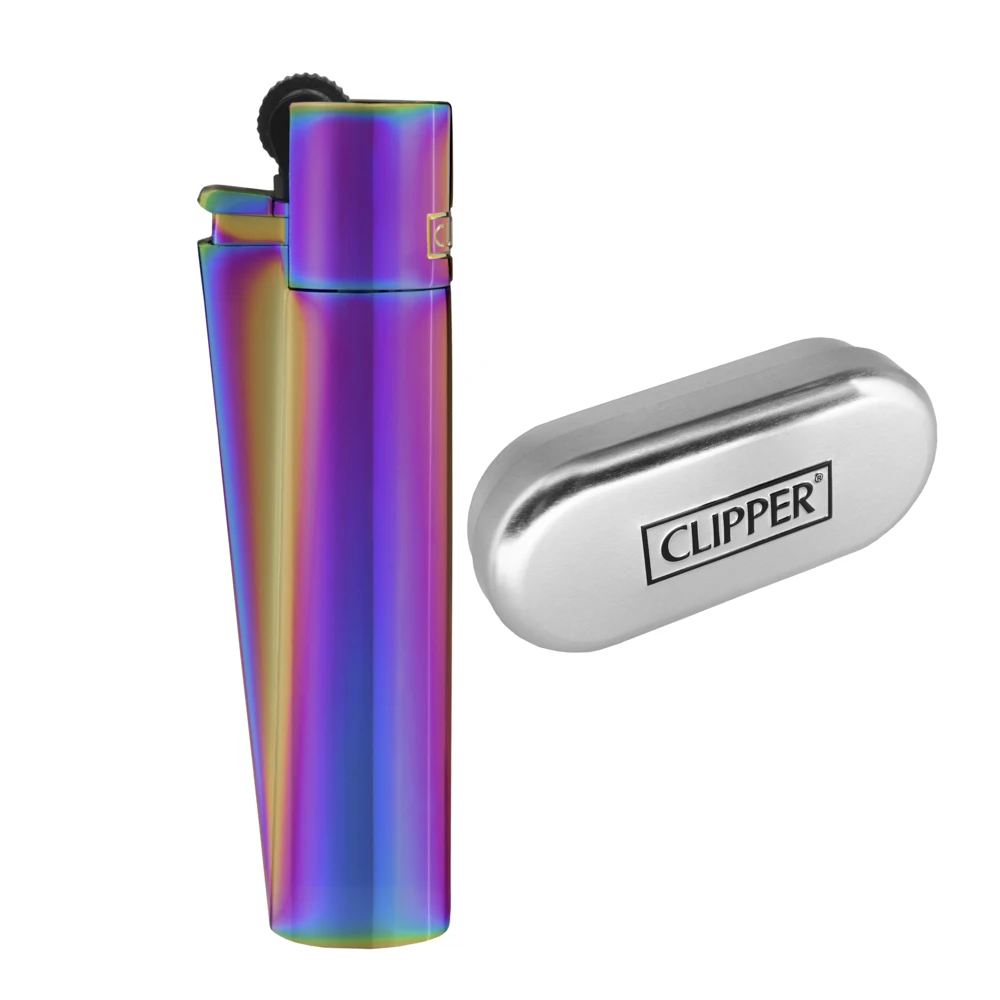 CLIPPER, Rainbow Multicolor Metal rechargeable lighter