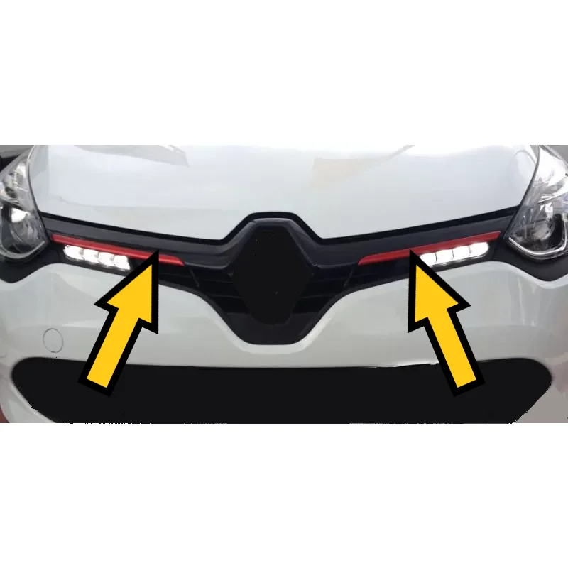 Front Grille Chrome Frame Red Color Trim For Clio 4 Stainless Steel Cover Auto Tuning Accessories Left Right Chromium Stylings