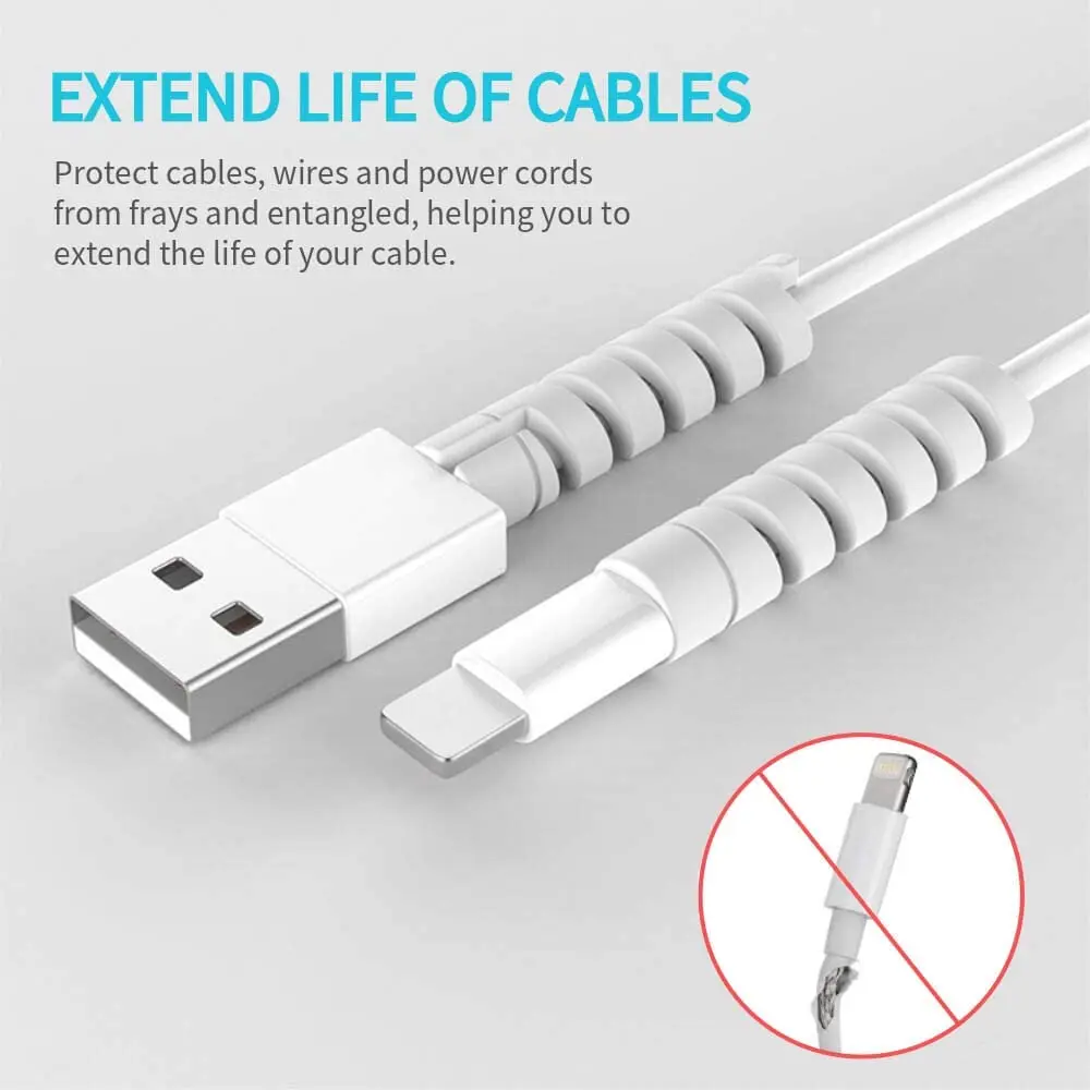 Cable Protector Silicone Bobbin Winder Wire Protector for iPhone USB Charger Cord Cable Protective Cover Cable Winder Clip