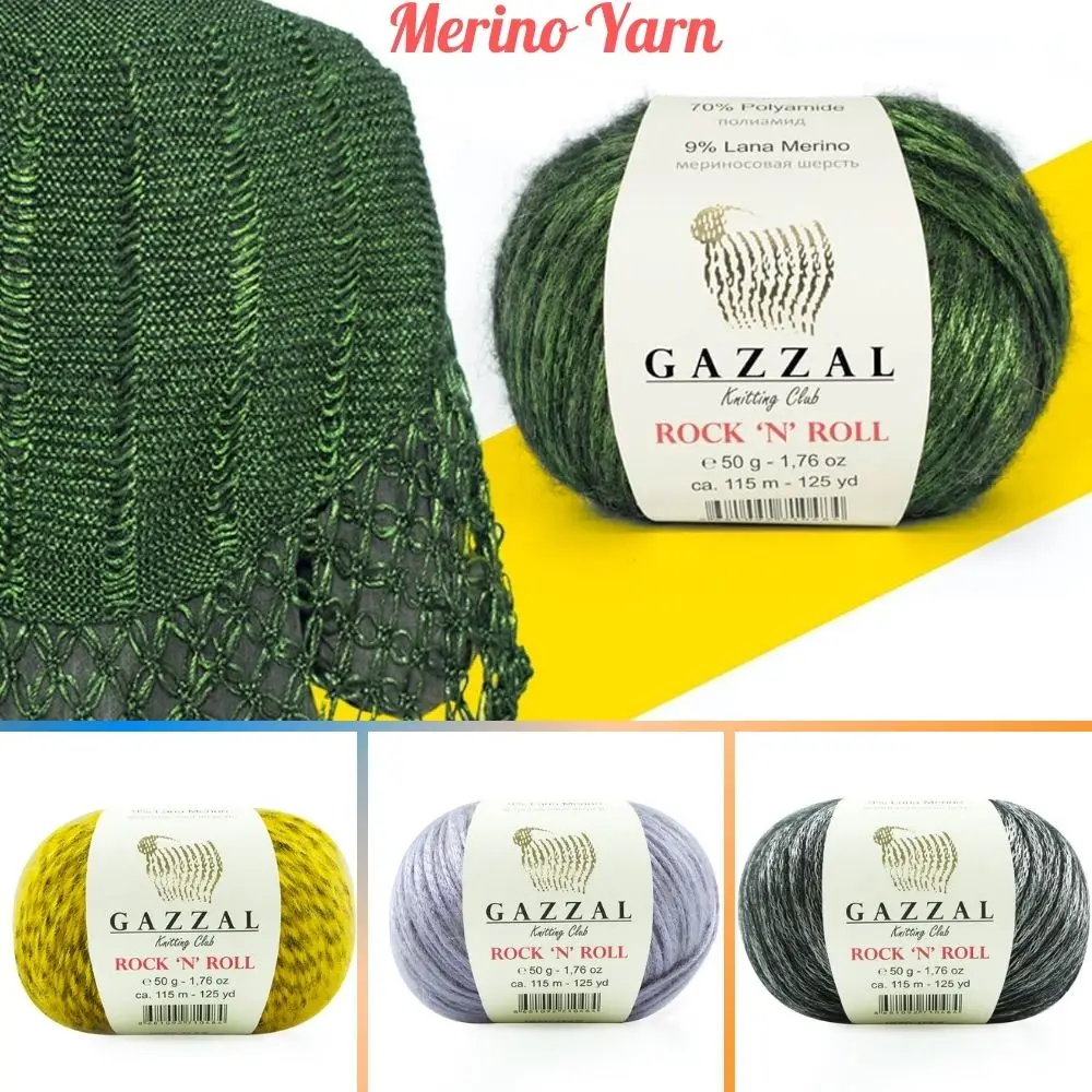 Lana Merino Rock Knitted Yarn 42 Color Options 115 Meters (50gr) Hand Knitting Yarn Ball - Gazzal Rock 25 Navidad - Sheep - Toys - Acrylic - Multicolor - Blanket - Sweater - Hobby - Home - Style - Amigurumi -  DIY