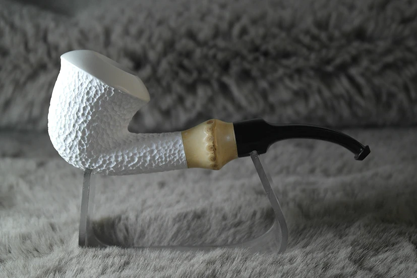 Handmade Block Meerschaum Calabash & Bamboo Pipe