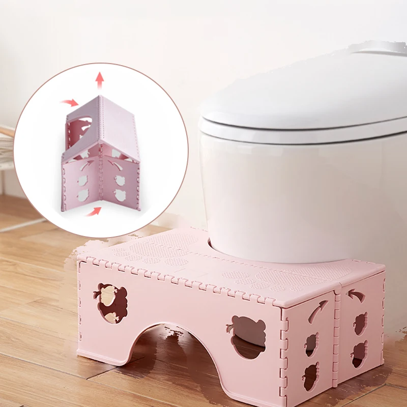 Bathroom Foldable Toilet Stool Portable PP Squatty Potty Kids 7 Inches Thickened Non-Slip Step Stool For Bathroom Accessories