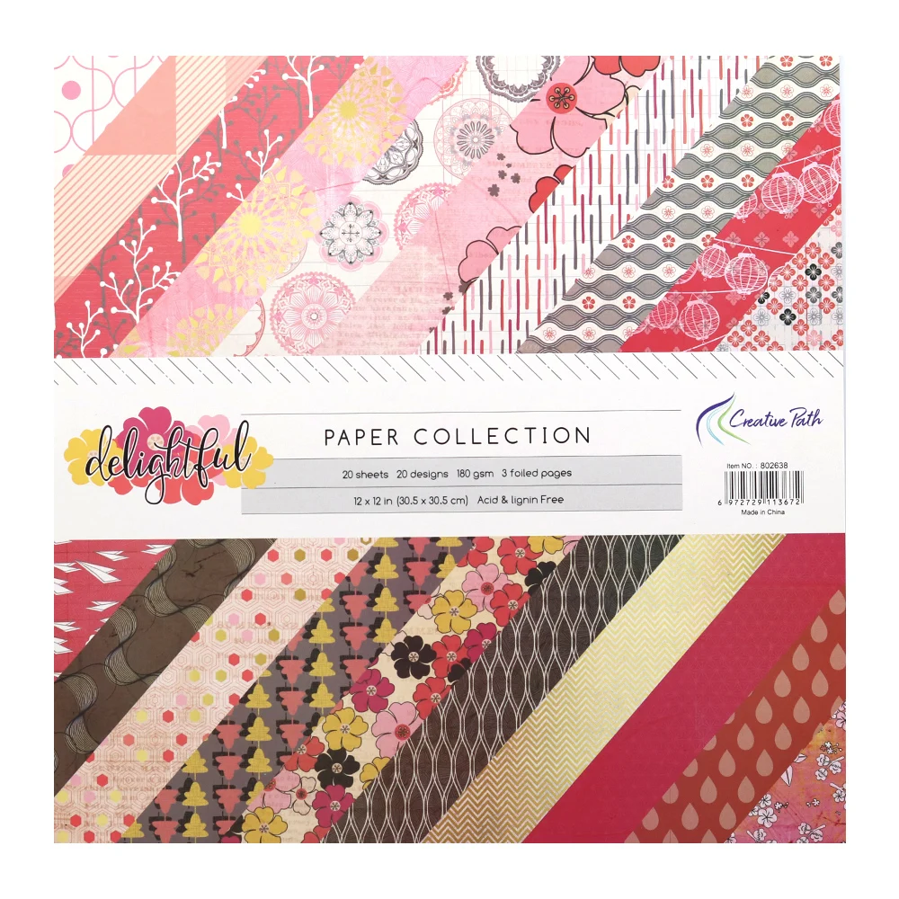 

The Creative Path 12 Inch Scrapbooking Paper 20 Sheets Craft Background Decorative Pattern Designer Pack DIY 305x305mm Acid Free