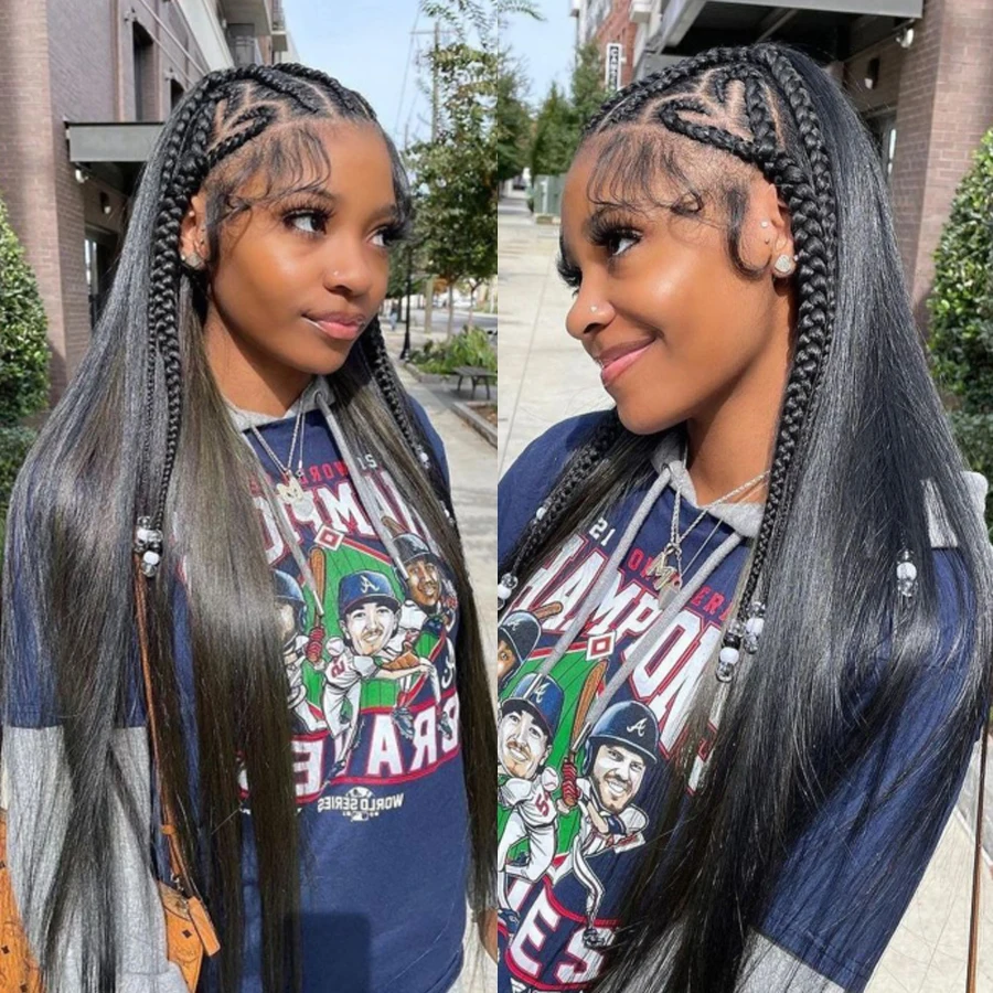 13x6 HD Full Lace Frontal Perücken 250% Unsichtbare HD Lace Front Echthaarperücken Gerade Hautschmelzende Vorgezupfte Brasilianische Haarperücke – Detail 7