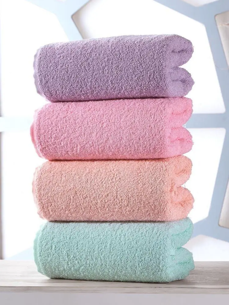 

4Pcs 50x85cm %100 Cotton Face Towel, Plain Dyed, Pink,Purple,Rose,Cyan Solid Woven Unisex Super Absorbent Soft Home Textile 2021