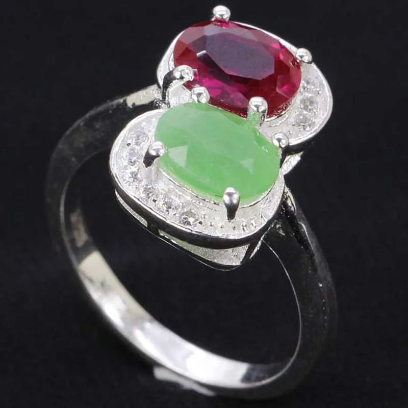 Buy 2 Get 1 Free 16x11mm 4.7g Luxury Pink Sapphire Green Emerald Real Ruby Amethyst Sapphire 925 Solid Sterling Silver Rings