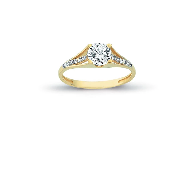 14K Solid Gold Solitaire Art Deco Engagement Wedding Ring