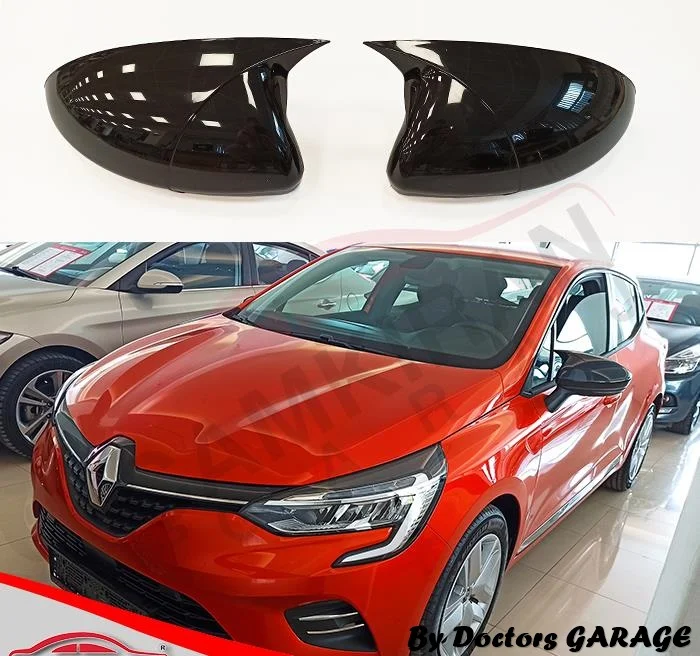 Bat Mirror Cover For Renault Clio 4 2012 2013 2014 2015 2016 2017 2018 2019 Piano Black Wing  Covers Body Kit Rearview Auto Car