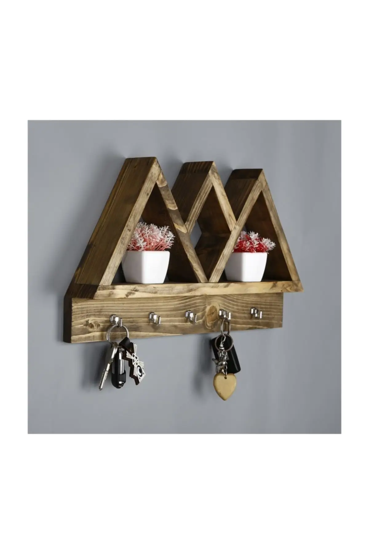 Multi Purpose Decoratieve Houten Eyed Sleutelhouder Muur Rack Hanger