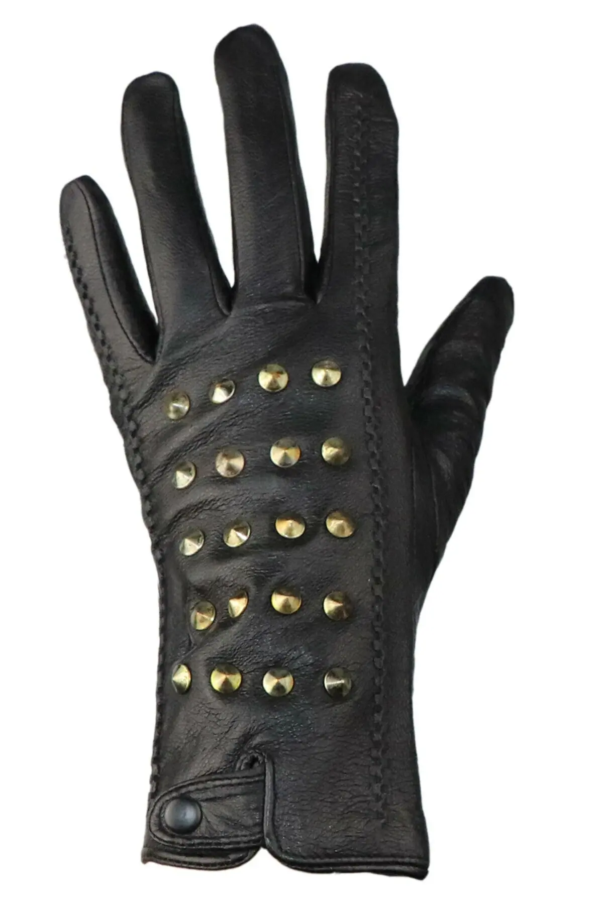 Winter Genuine Leather Inside Fur Fancy Gloves