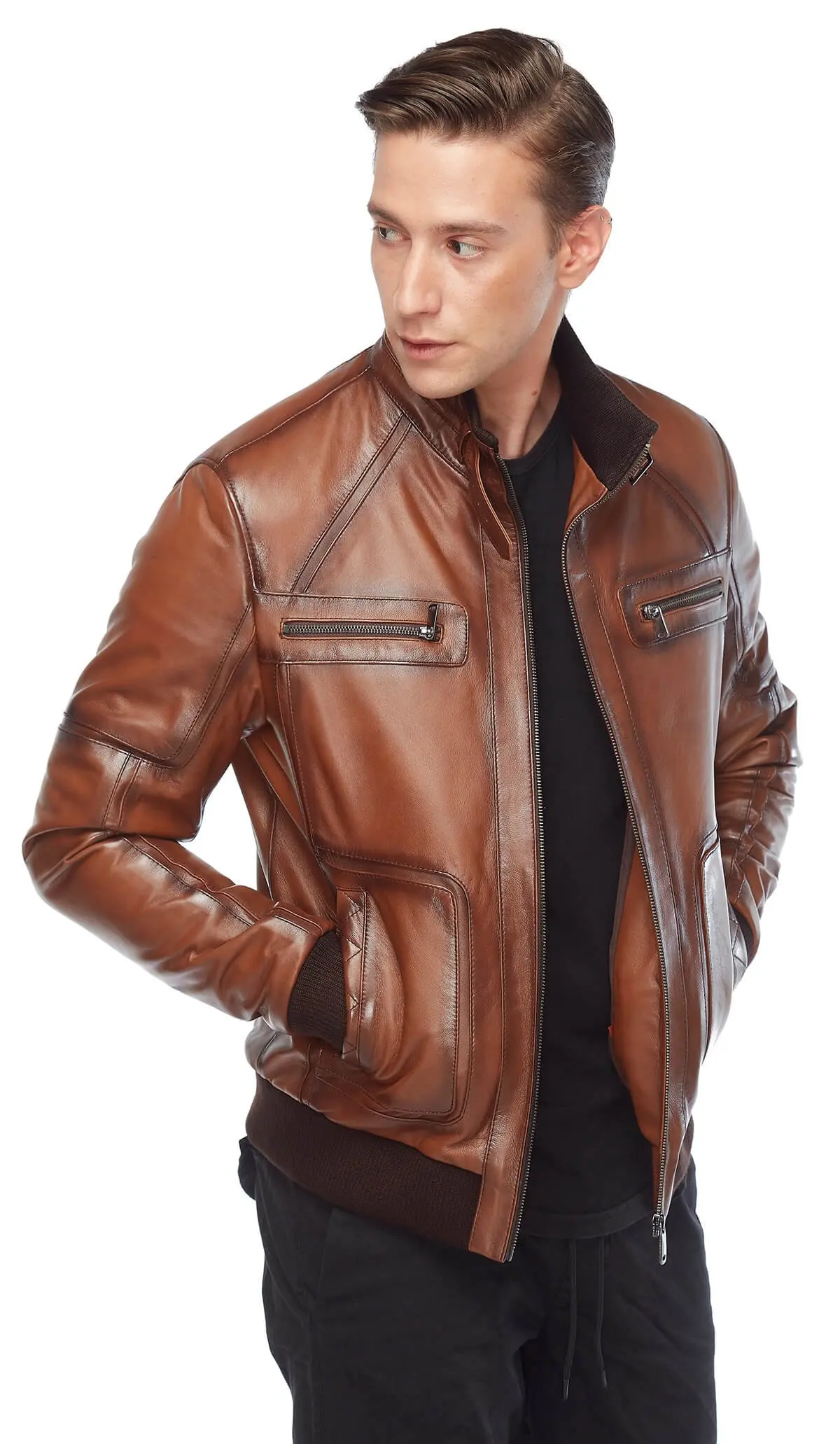 Feni Taba Tranh Phối Da Orjinal Da Cừu Thu Đông 2022 Biker Slim Size Lớn VintageTürkiye