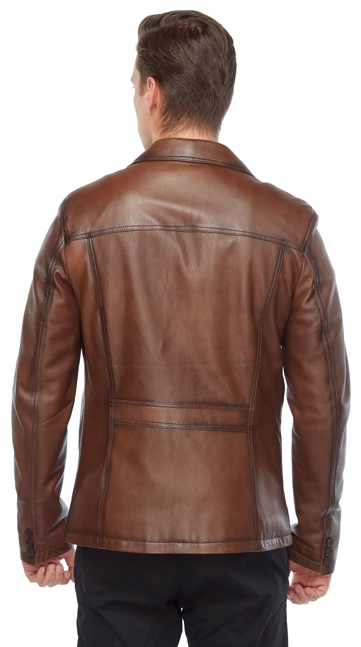 Shark Puntolu Male Leather Coats Tan Orjinal Lambskin Autumn Winter 2022 Biker Slim Large Size VintageTürkiye