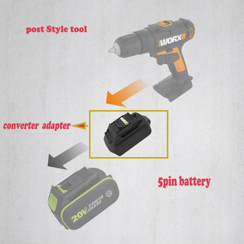 worx WA4600 battery adapter for green worx to orange tool use( original factory P/N)