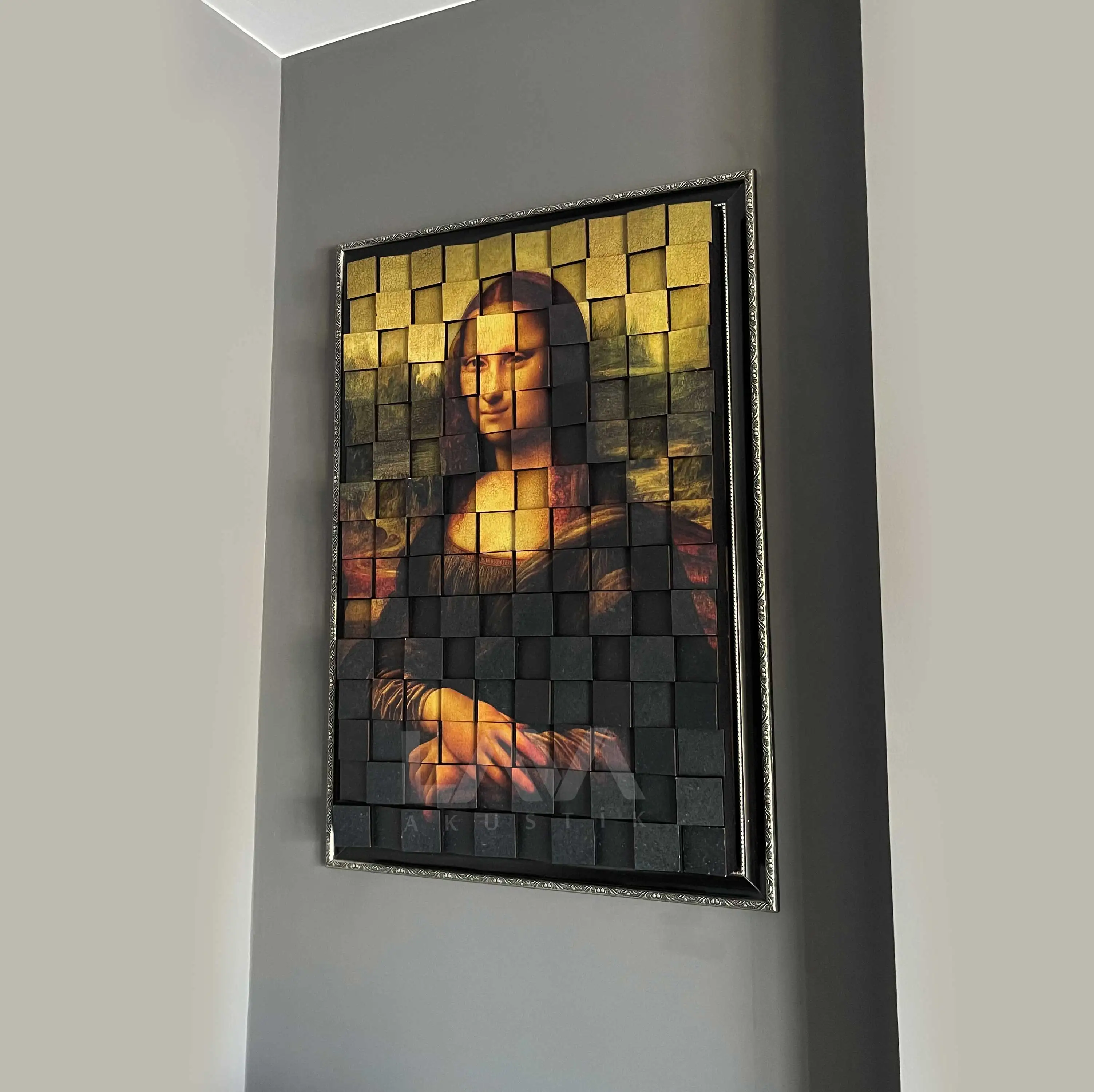 Diffuser Panel Akustik ''Piksel ''60X90Cm Busa Perangkap Kedap Suara Akustik Studio Musik dan HIFI Kayu