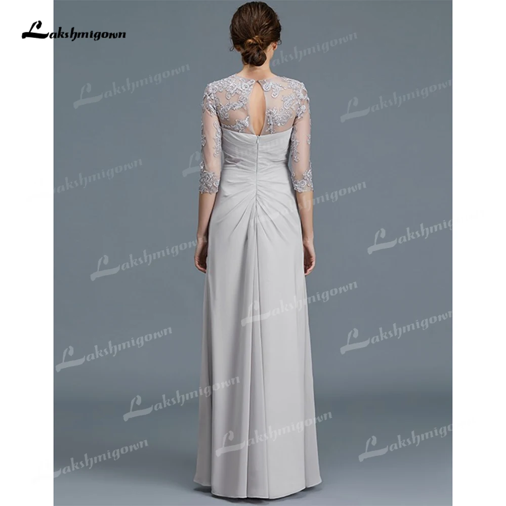 Elegant Princess/Shape 2022 Mother Of The Bride Dresses O-Neck Back in U Chiffon Floor-Length Lace A-Line vestidos de noite