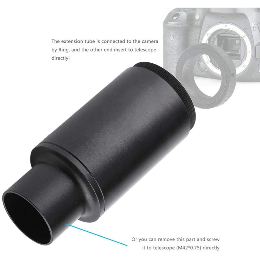 1.25 "To T2 (M42x0.75) อะแดปเตอร์ขยายหลอด,1.25" To T2อะแดปเตอร์ + T2หลอดสำหรับกล้องโทรทรรศน์1.25 "สายตายาว