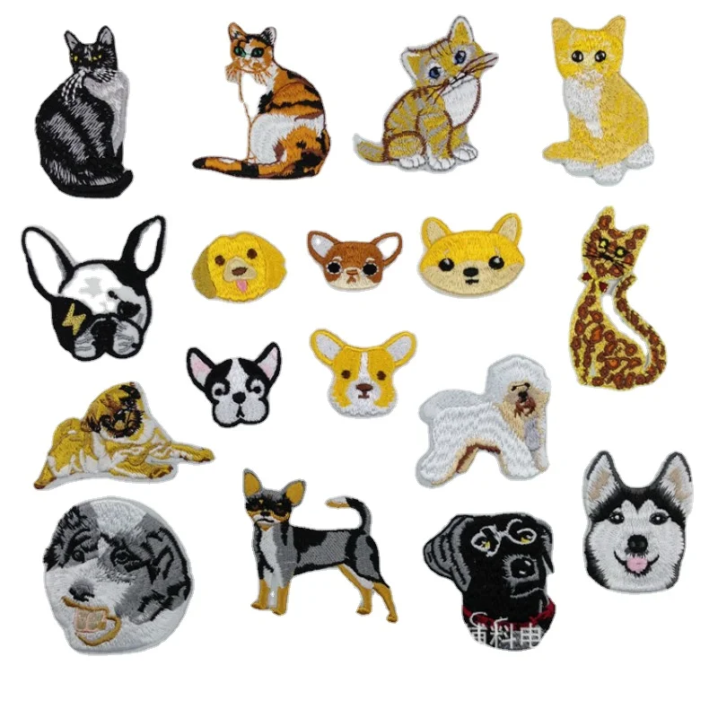 

50pcs/lot Small Animal Embroidery Patch Dog Cat Puppy Kitty Kids Shirt Bag Clothing Decoration Accessory Crafts Diy Applique