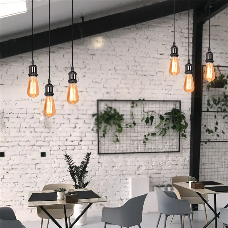 

Three Heads Vintage Pendant Lights Retro Loft Industrial Hanging Ceiling Lamps Dining Room Bedroom Living Room chandelier E27