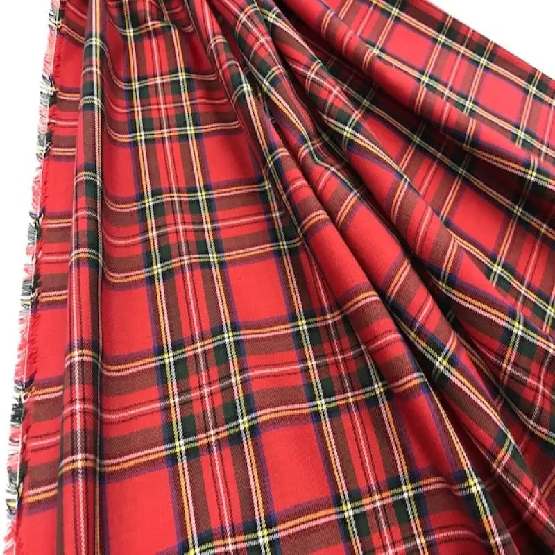 Fabrics by meters, cotton fabrics, Red Scottish picture fabric, plaid fabrics, 1 meter x 150 cms, TEXTILPERTEX