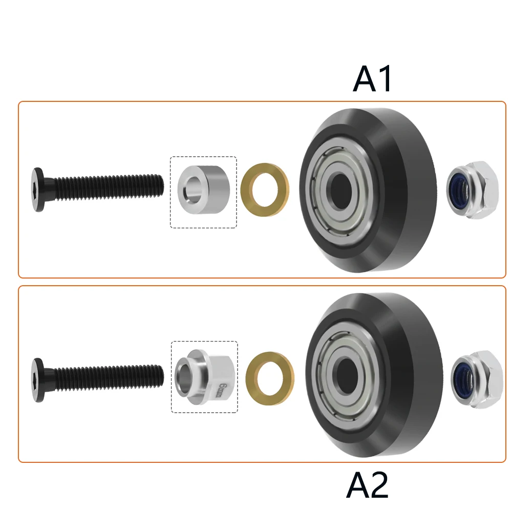1Set Strong Solid pom wheel Kit Plastic wheel POM wheel V-type Idler Pulley for V-Slot rail OX CNC for 3d printer
