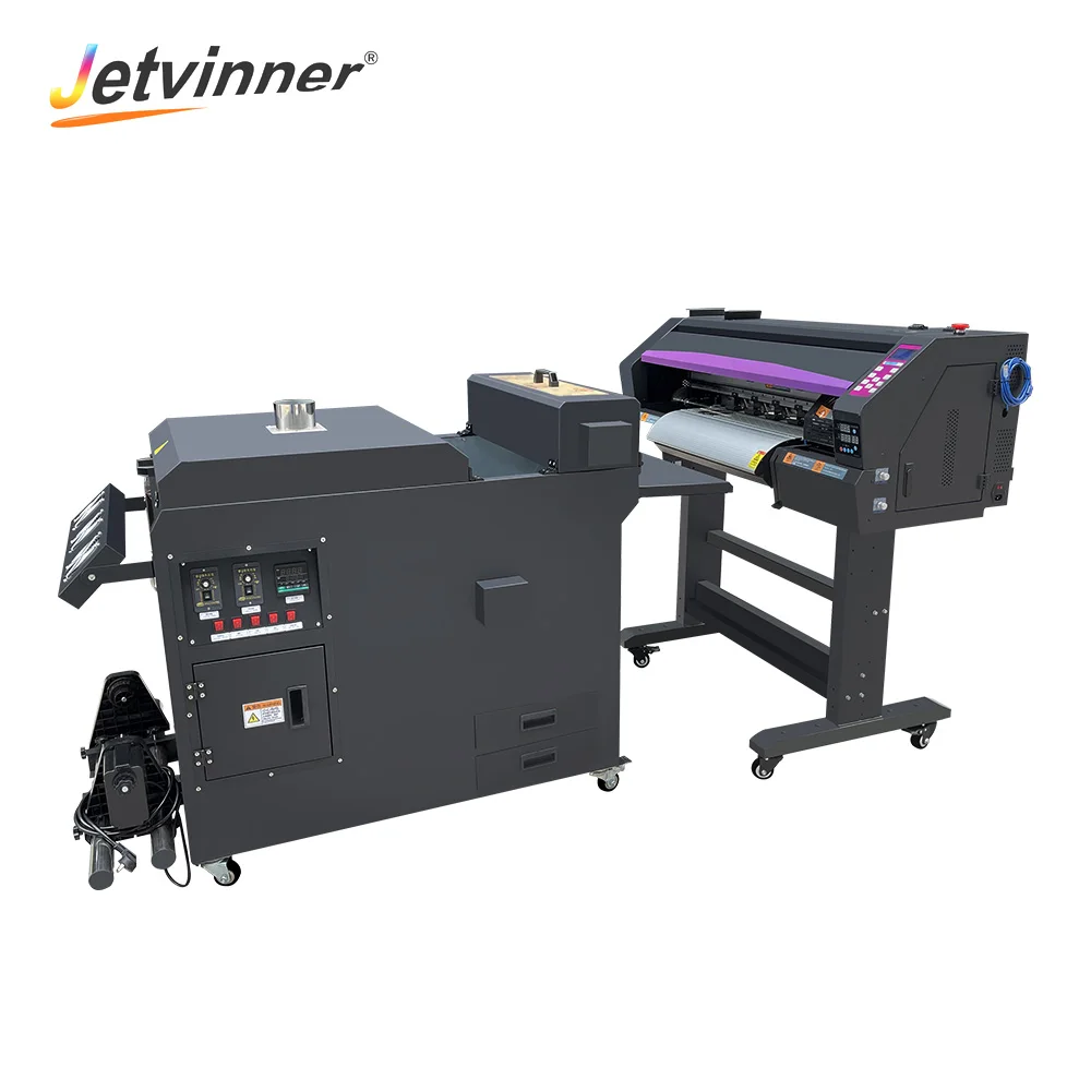 Jetvinner A1 60cm DTF Printer With Double XP600 Print Head With Powder Shaking Machine For T-shirt Printing Machine DTF Printer