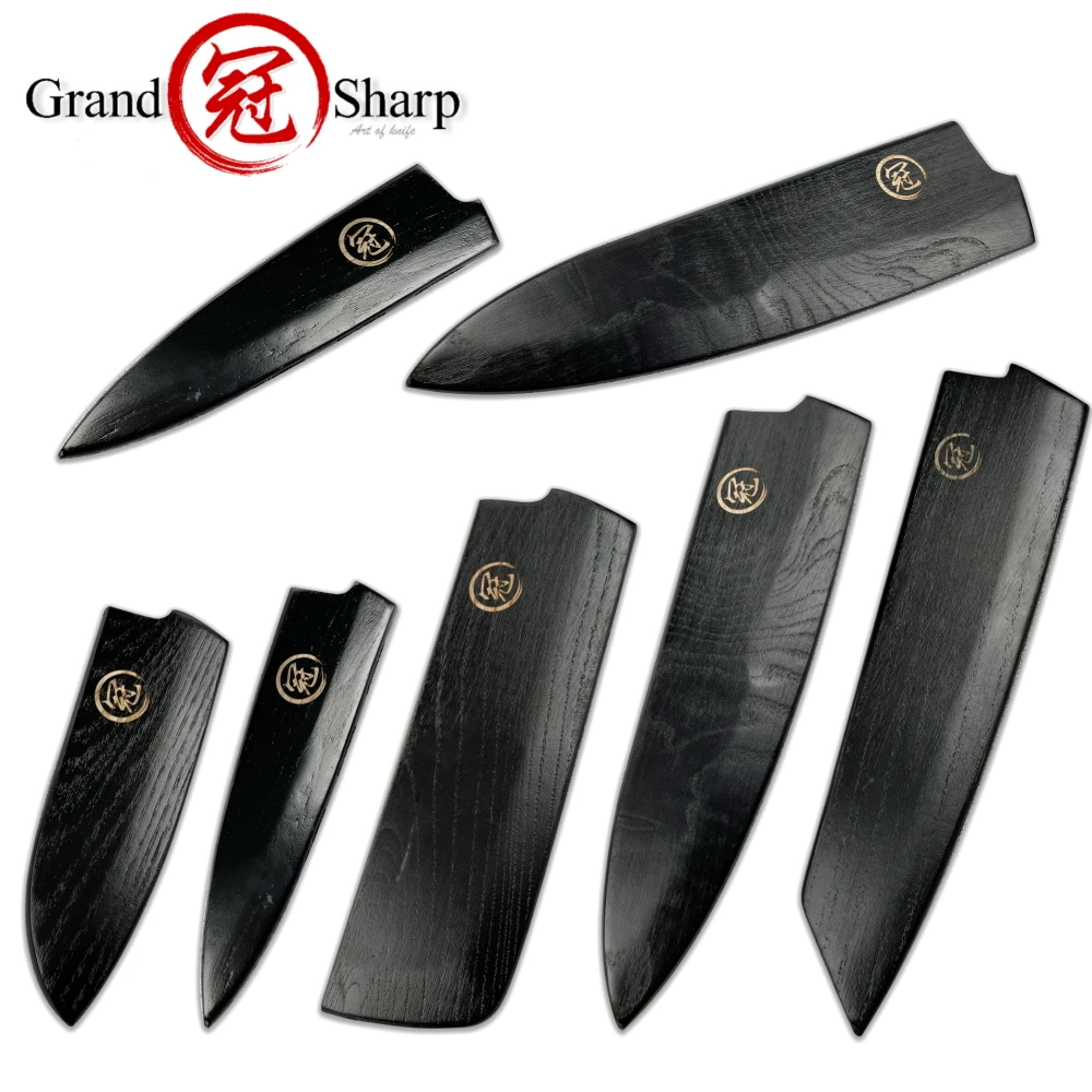 Chef's knife Japanese Gyuto Santoku Petty Nakiri Kiritsuke Protector Blade Wooden Scabbard Kitchen Knives Sheath Saya Guard NEW