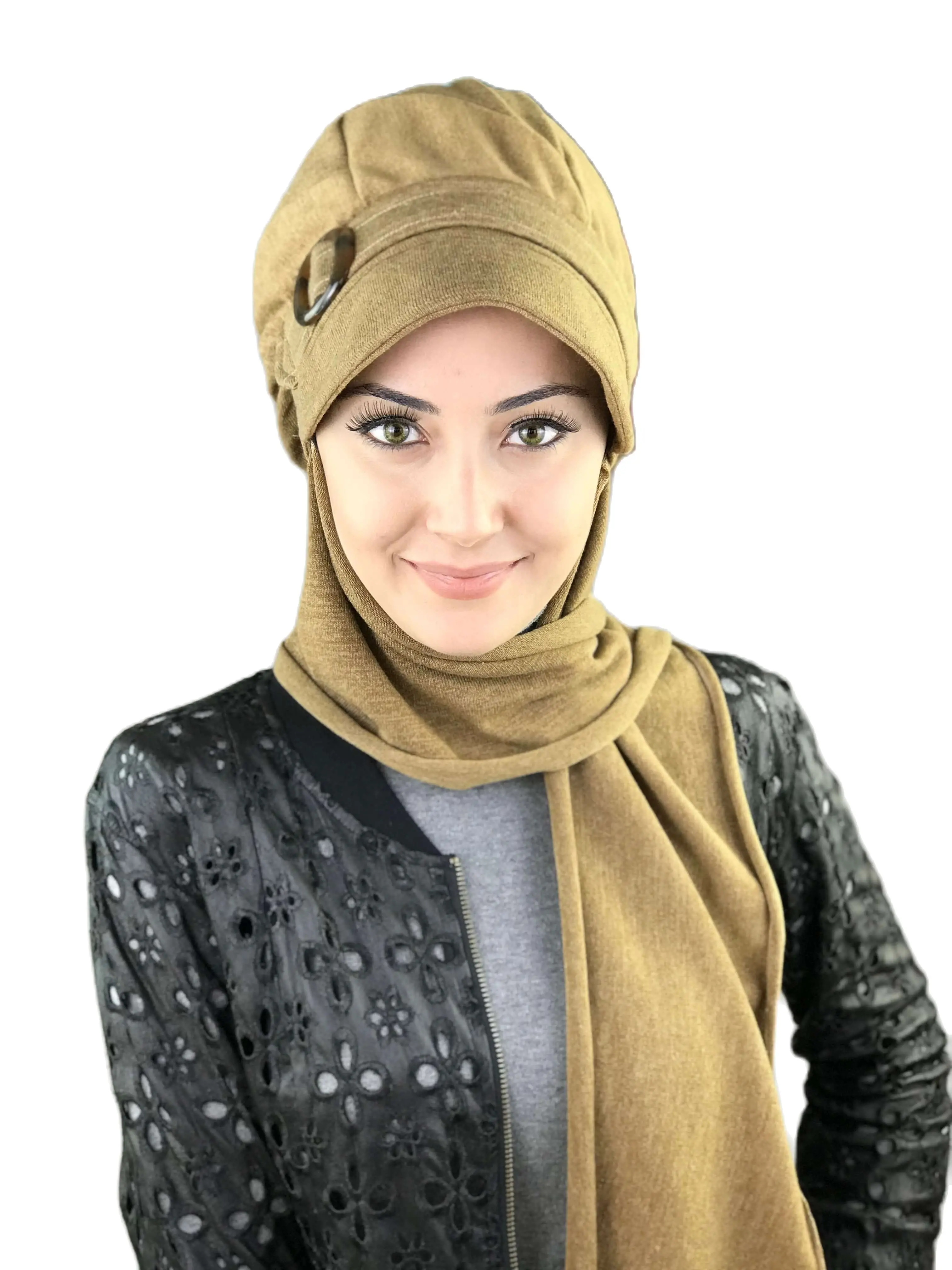 2022 New Fashion Hijab Women Muslim Multicolor Versatile Modern Cancer Chemo Head Wrap Chiffon Essential BLACK BUCKLE HAT SCARF