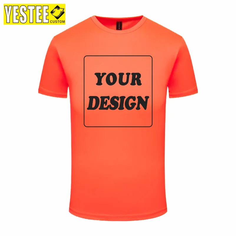 T-shirt à Manches Courtes avec Logo Personnalisé pour Homme et Femme, Vêtement à vaccage Rapide, Impression d'Image, Texte, Nom d'Équipe, Publicité, 2024